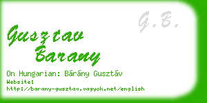 gusztav barany business card