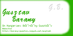 gusztav barany business card